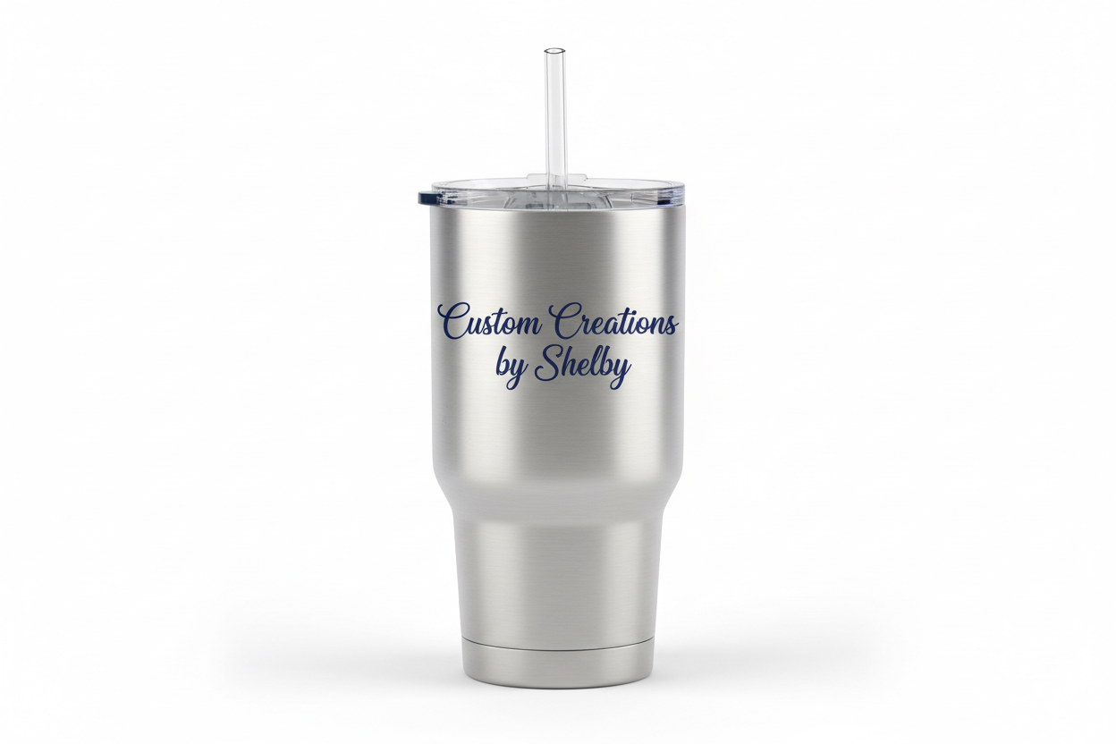 Custom Tumbler with Straw